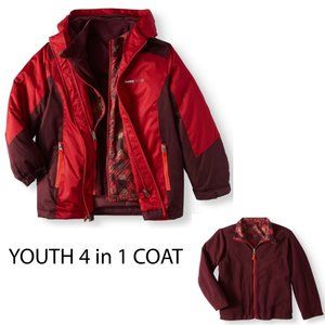 Swiss Tech 4-1 System Jacket Reversible Liner NWOT Red Maroon Youth XL 14/16 YXL